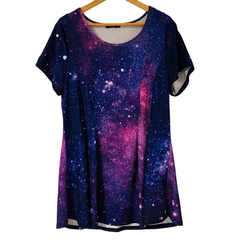 Lily 1XL Space Galaxy Themed Flowy Top